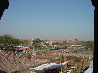  The view from the Mosque back over the Red Fort.